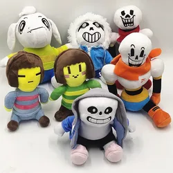 2 pcs Undertale Plushies Game Plush Toy Sans Papyrus Alphys Stuffed Animal Soft Dolls Gifts Kid Birthday Halloween Christmas