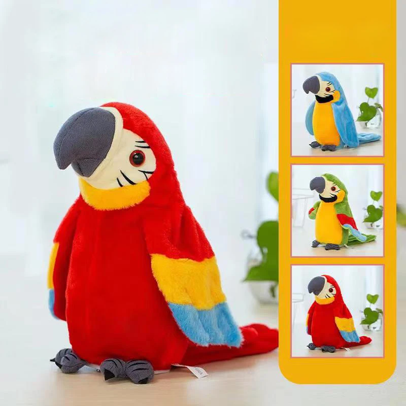 Talking Parrot Toys For Baby Electric Plush Decoration Early Education Baby Toys Repeat Reading Recording Cute Dolls Kids Toys