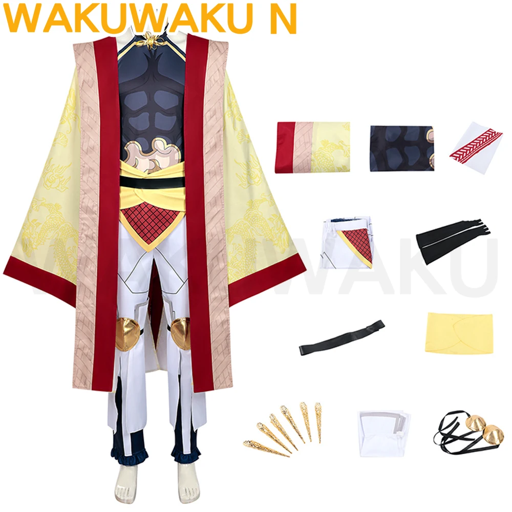 

В НАЛИЧИИ: Костюм для косплея Цинь Шихуан Шикотей (аниме Record of Ragnarok) 【S-2XL】WakuWaku-N Мужской костюм Шуматсу больших размеров