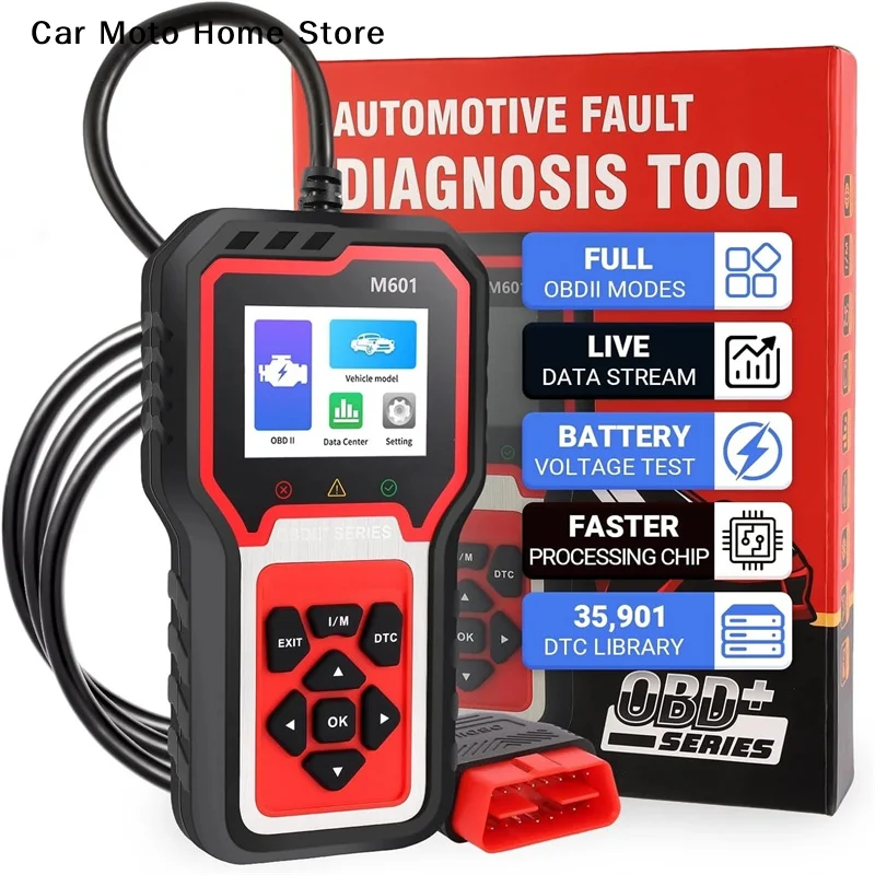 

【DM】Профессиональный диагностический сканер OBD2 M601D для автомобилей: считывание данных о текущем состоянии двигателя в реальном времени, диагностика транспортных средств