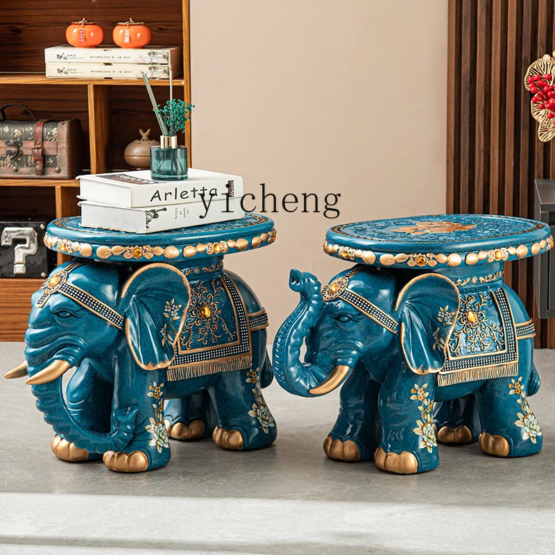 BJ-12 Elephant Stool Entrance Shoe Changing Stool Entryway Floor Living Room Large Ornament TV Cabinet Side Decoration