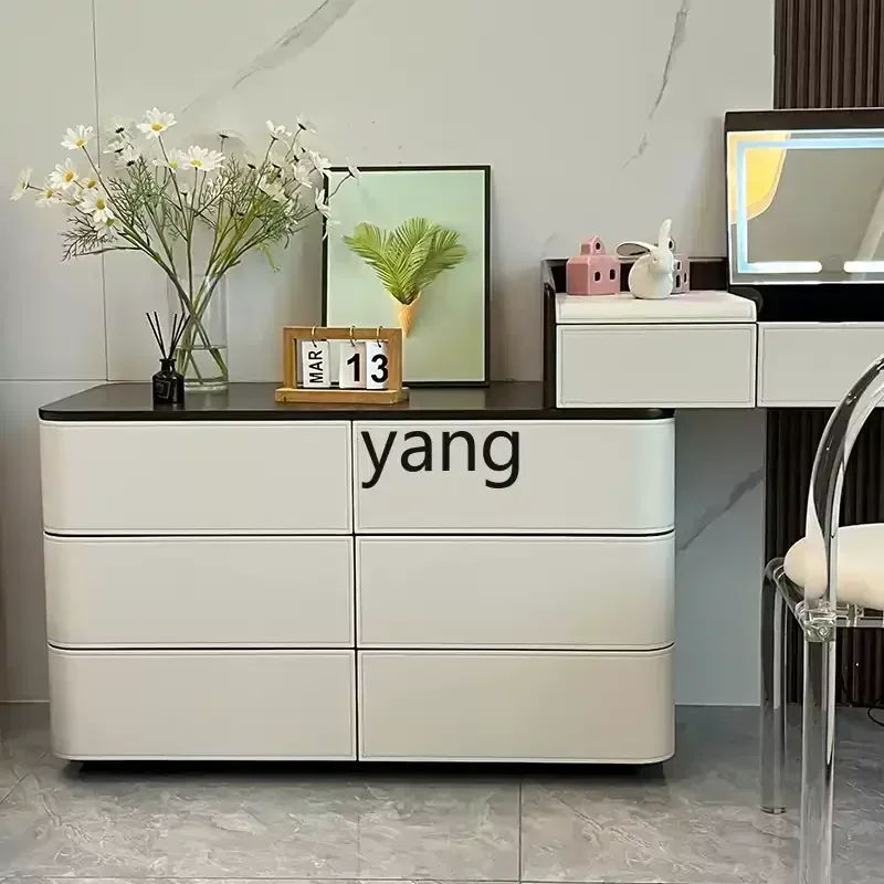 LH dresser chest integrated solid wood cream wind bedroom bedside storage cabinet flip top dressing table