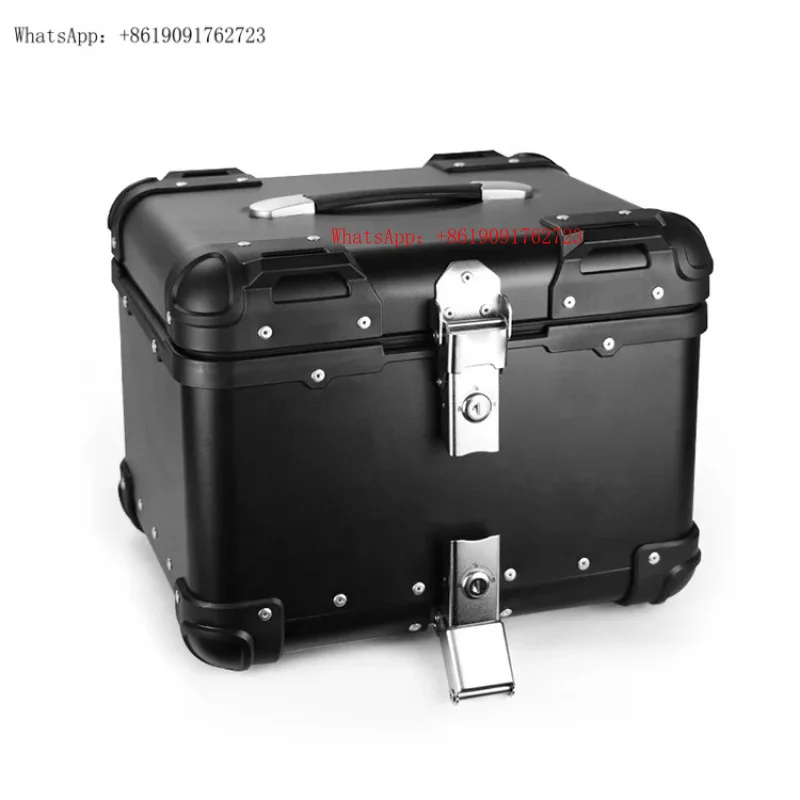 

Factory Hot Selling 45L Black Trunk Helmet Storage Box Aluminum Delivery Box Alloy Top Boxes for Motorcycle