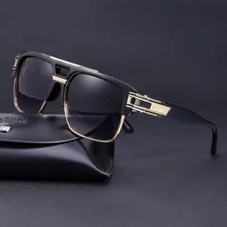 Luxury Stylish Brand Men Sunglasses Hot Designer Square Metal Sun Glasses Classic Fashion Driving Alpha Shades UV400