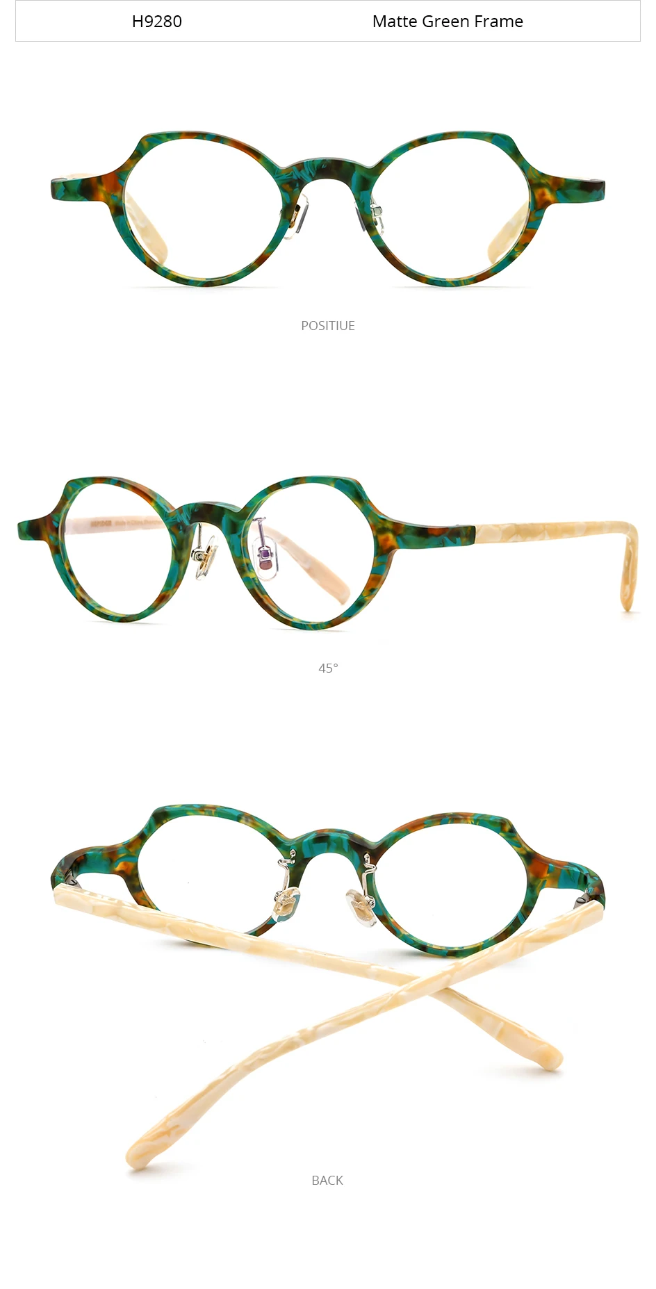 HEPIDEM Acetat Brillengestell Männer Berühmte Marke Design Retro Cat Eye Frauen Nerd Brillen Brillen Kleine Vintage Brillen 9280 – Detail 10