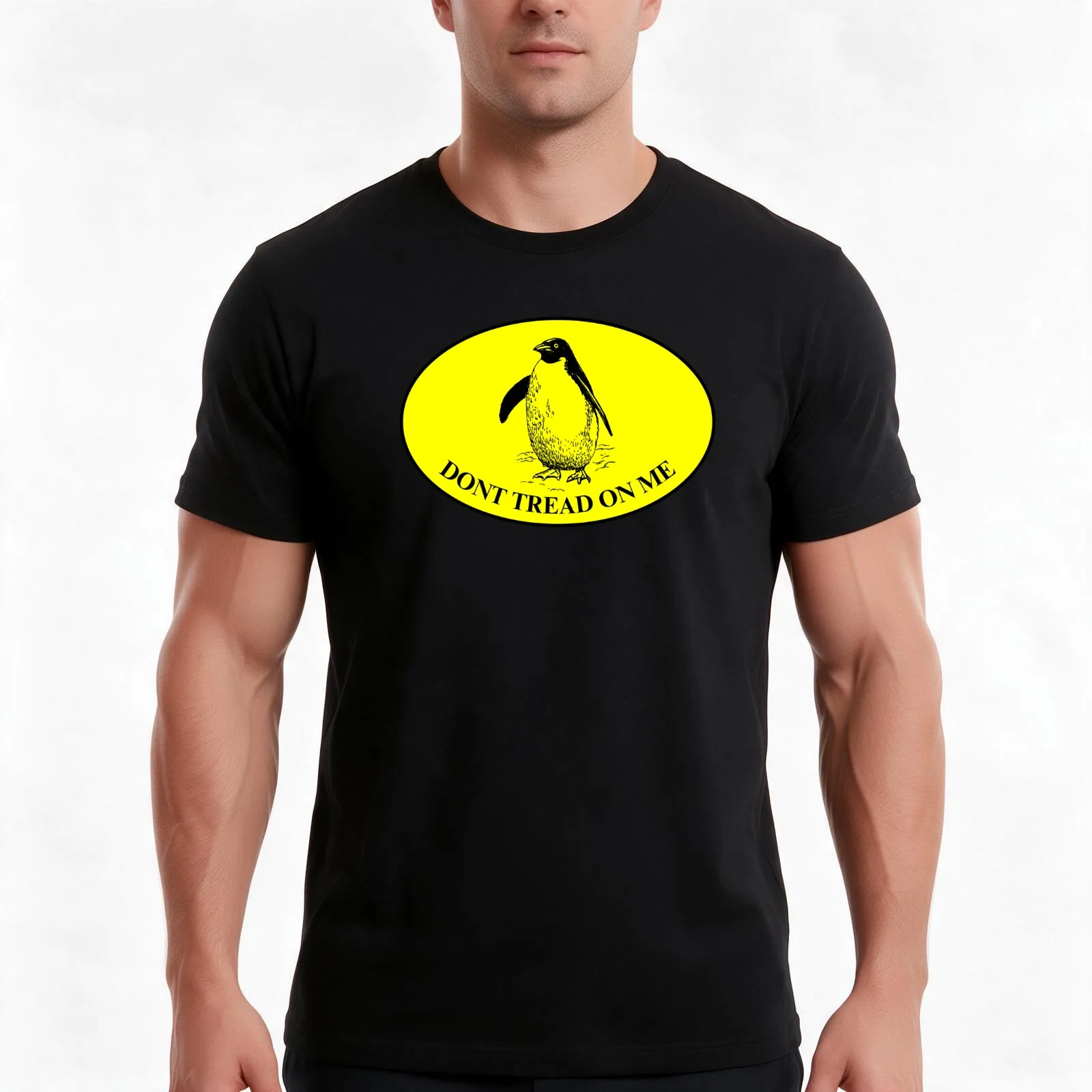 DONT TREAD ON ME - OVAL BOTTOM WORDS T-Shirt, Summer Casual Cotton Tee, Oversized Streetwear Tops, Vintage Graphic Print