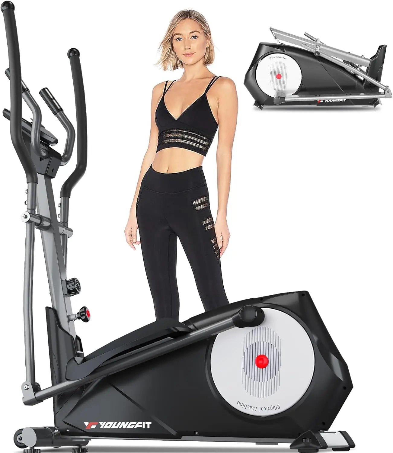 

Elliptical Machine, Foldable Elliptical Machine for Home, 22 Resistance Levels with Large LCD Monitor Eliptical Exercis