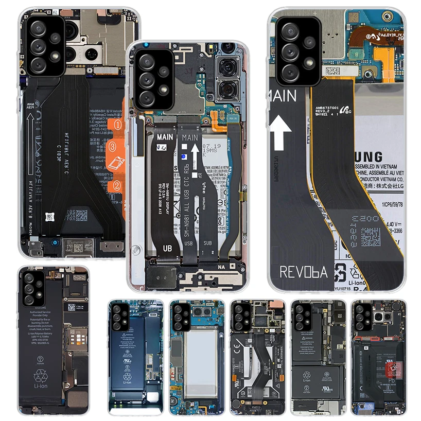 Motherboard Circuit Funny Pattern Phone Case for Samsung Galaxy A14 A54 A15 A55 A13 A53 A12 A52 A25 A35 A24 A34 A23 A33 A22 A32 