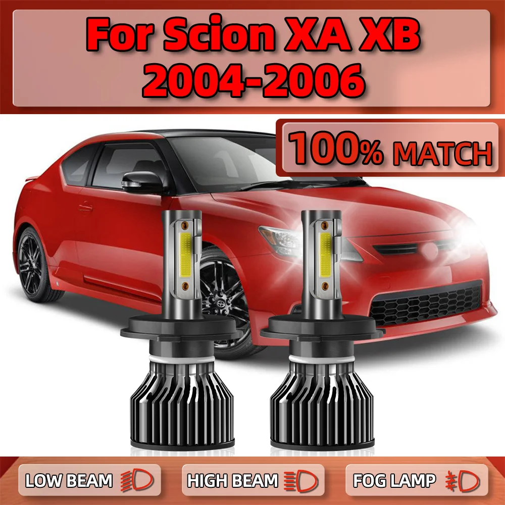 

2Pcs H4 LED Headlight Bulbs 120W 20000LM Auto Headlamps 6000K White Super Bright Car Lights 12V For Scion XA XB 2004 2005 2006