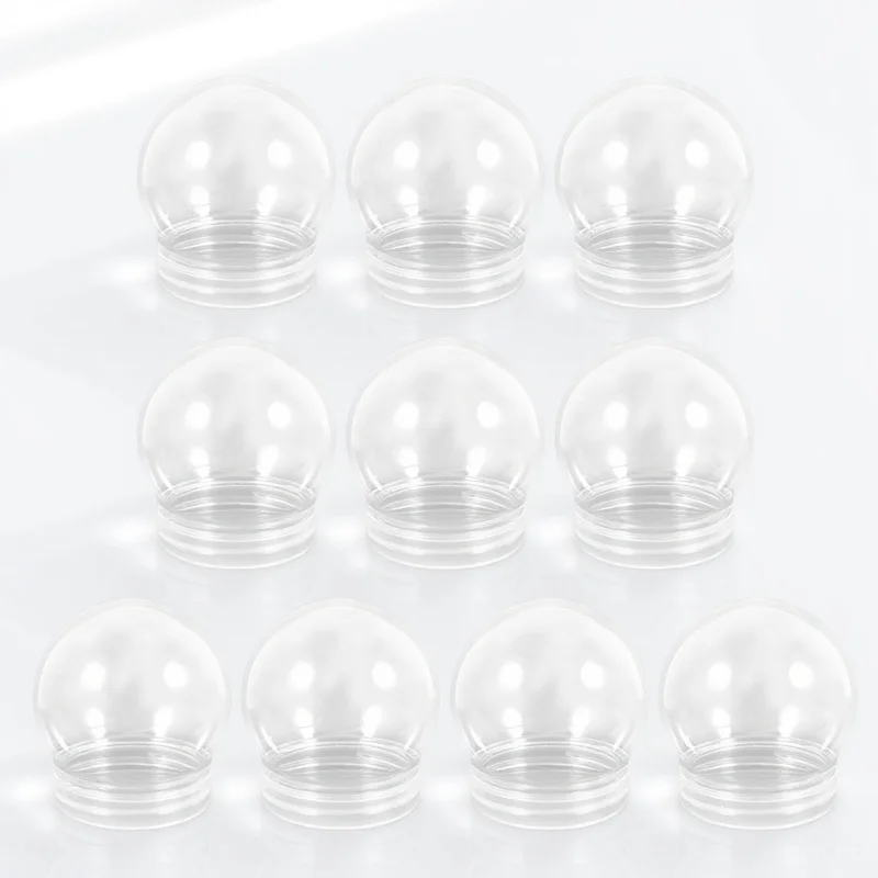 

DIY Water Globe Set 10Pcs Transparent Plastic Snow Globes for Craft Projects Christmas Ornament Making Supplies Clear Ball Globe