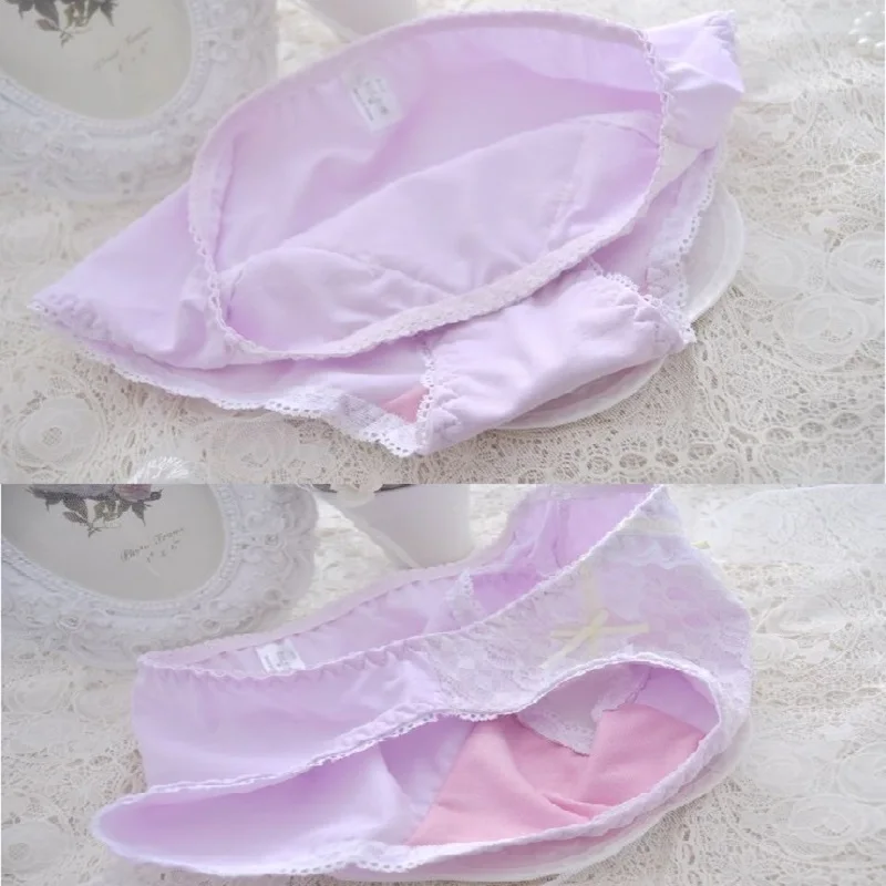 Girls Summer Pure Cotton Micro Seersucker Princess Sexy Maidens Panties Soft Transparent Knicker Mid-Waisted Naughty Cute Briefs