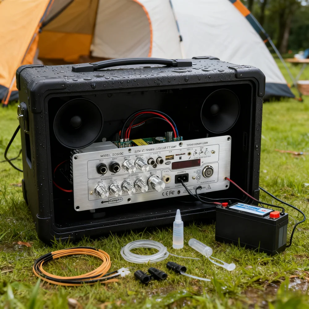 Placa amplificadora Bluetooth DC24V/AC110-220V D2000 2,1 canales 100W + 100W + 200W salida de alta potencia AUX/FM/USB/TF/TWS para cine en casa