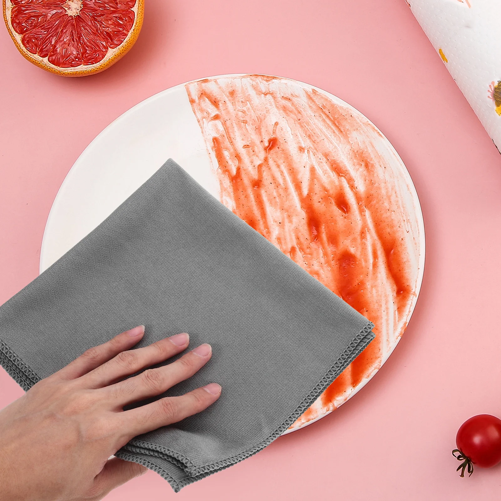 

4Pcs Glass Cleaning Cloths for Windows Mirrors Superfine Fiber Reusable Non Scratching Streak Free Wipes for Housekeeping