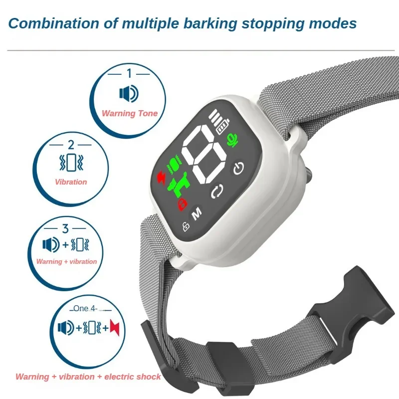 Screen Touch Electric Dog Training Collar Waterproof Auto Anti-bark Collar for Dogs Shock Training Aids and Behavior Dog Collar