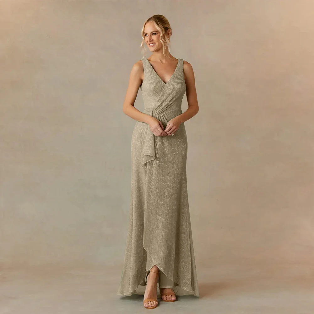 Cap Sleeve Mother of Bride Dresses with Pleat Summer New 2024 Sleeveless Ankle Length Wedding Party Dresses Robe De Soirée