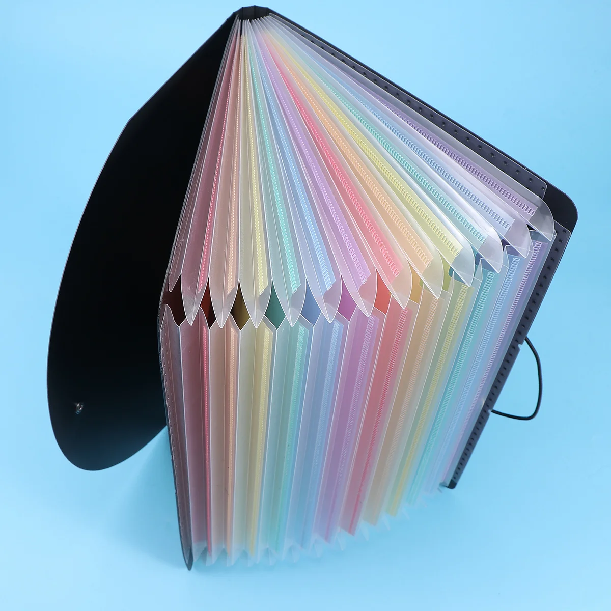 

1PC Practical 12 Grid Rainbow File Folder Multilayer A4 Size Portable Accordion Folder Document File Folder