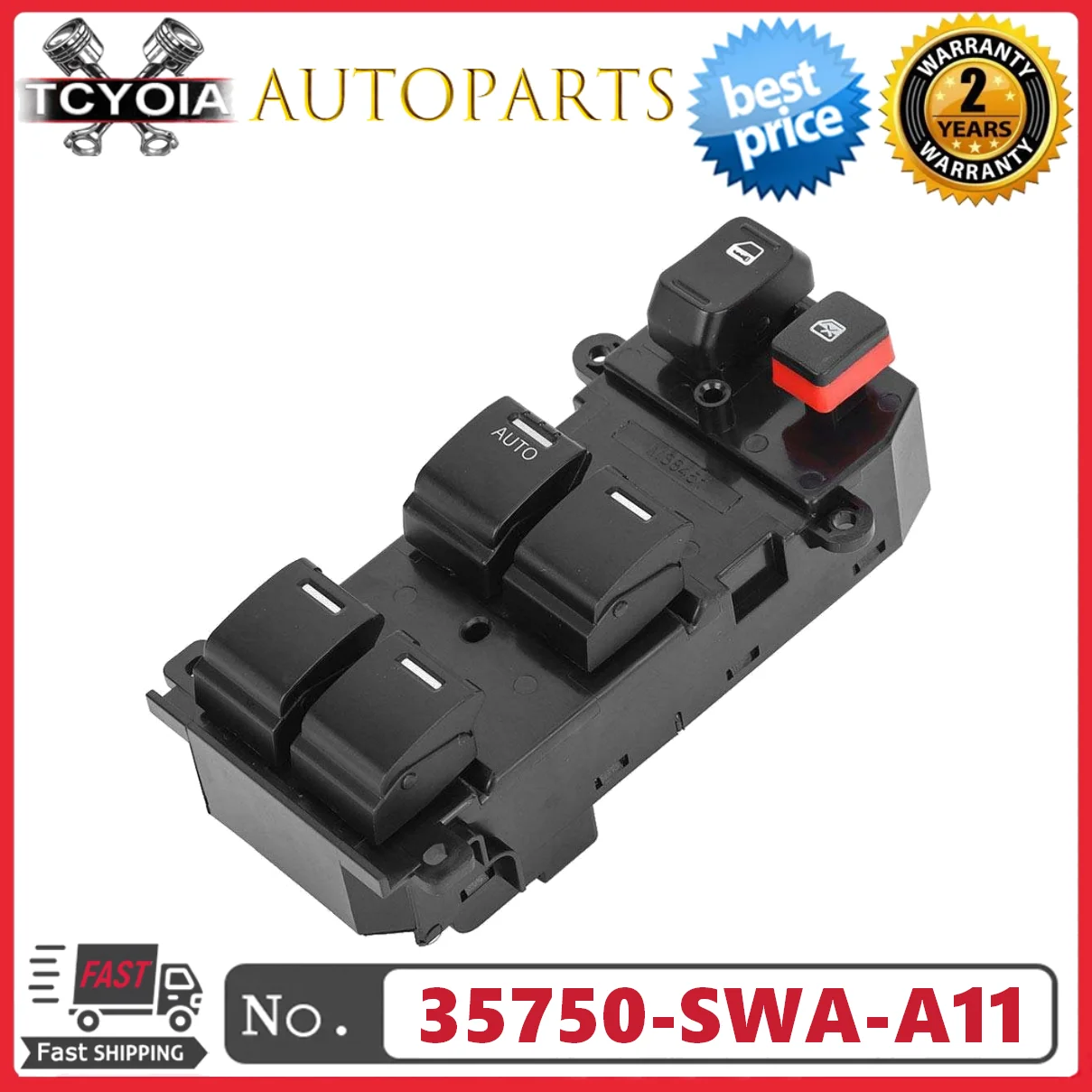 

35750-SWA-A11 35750-SWA-K01 Кнопка главного переключателя стеклоподъемника для Honda CRV 2.4L L4 2007-2011