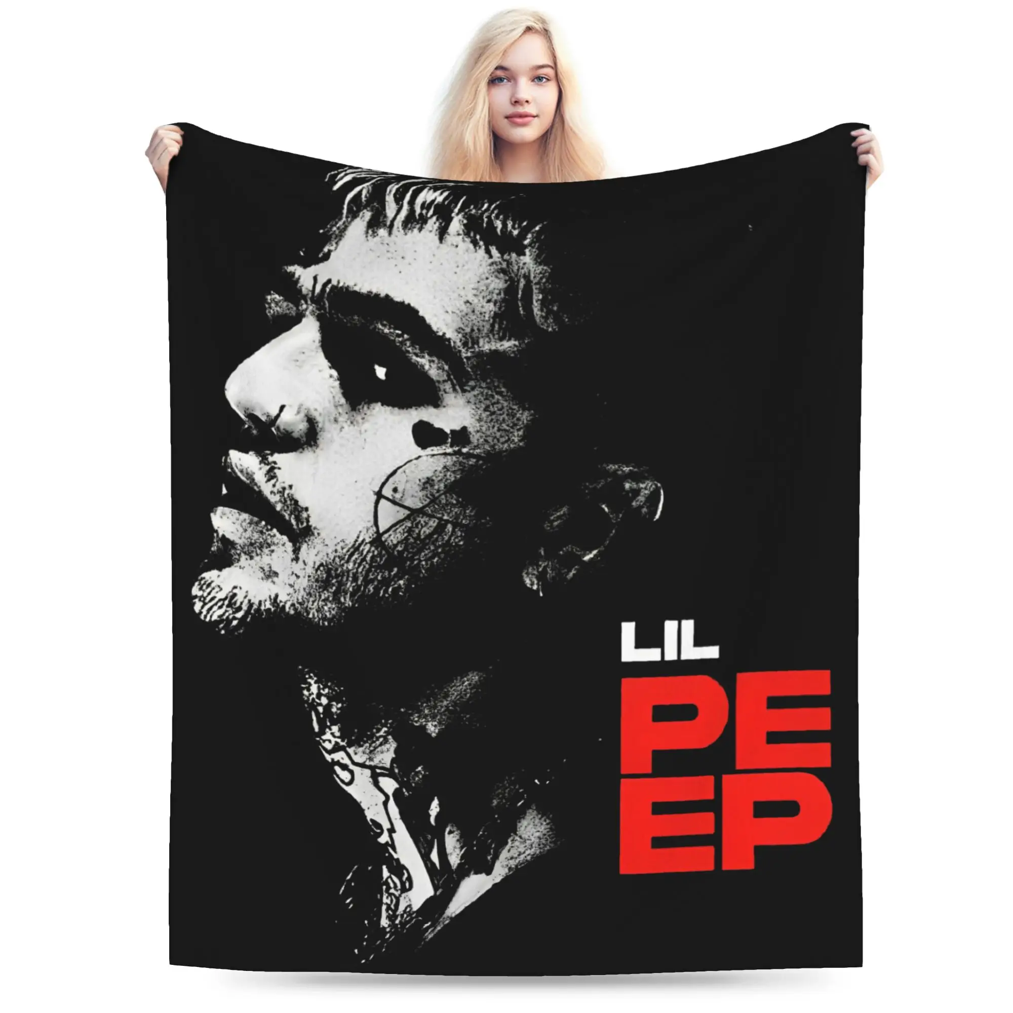 الجدة تصميم ليل اللمحة الرجعية الكولاج مغني الراب البطانيات فائقة النعومة الصوف الاسترخاء رمي البطانيات آلة قابل للغسل #1