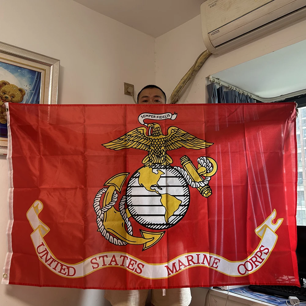 SKY FLAG 90x150cm United States of American Army USMC Marine Corps Flag 3x5fts Polyester Hanging Banner for Home Decoration