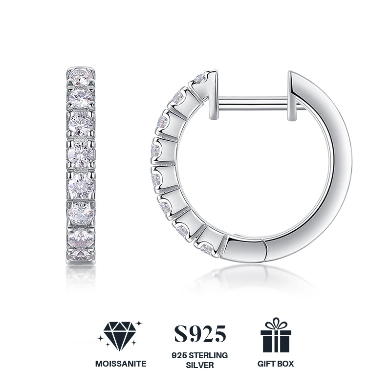 

2pcs/pair Moissanite Earrings, 925 Sterling Silver & 18k Gold Plated, Women's And Men's, Earrings, Studs, Jewelry Decoration
