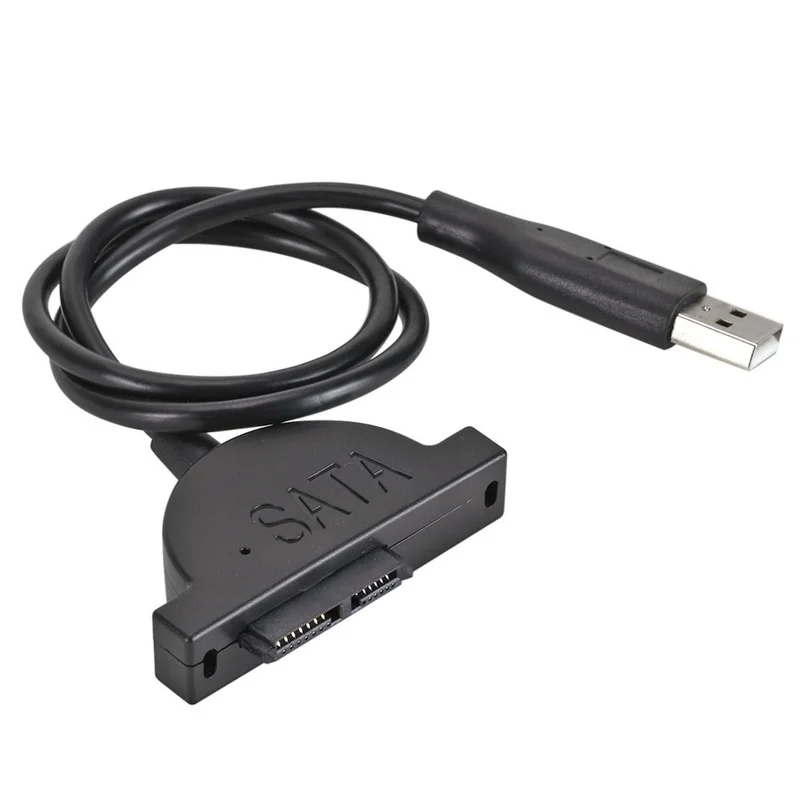 USB 2.0 TO MINI SATA II 7 + 6 13Pin อะแดปเตอร์สำหรับแล็ปท็อป CD/DVD Slimline Drive สายแปลงสายสกรูแบบคงที่ USB 2.0 SATA