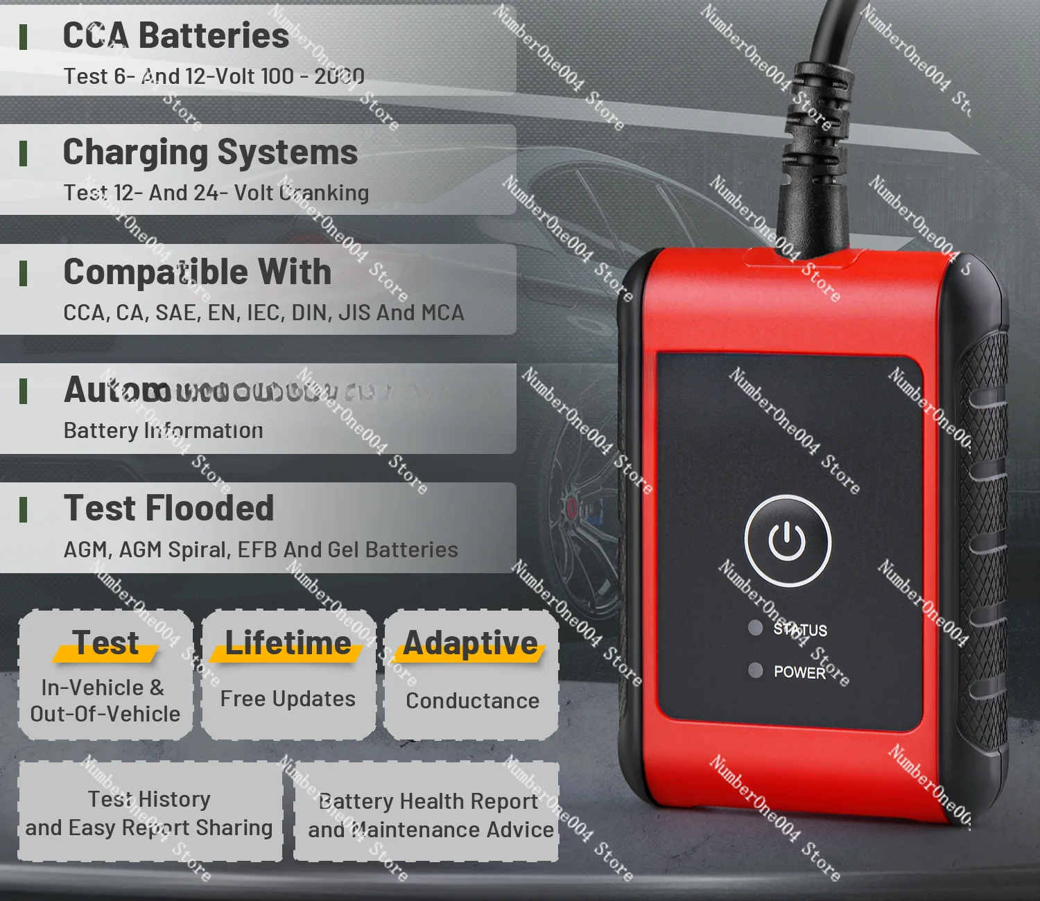 Applicable to Autel MaxiBAS BT506 Auto Battery and Electrical System Analysis Tool Works with Autel MaxiSys Tablet