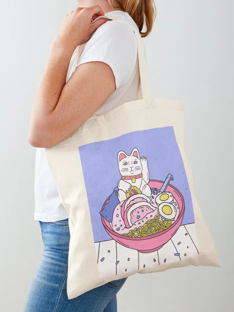 

MANEKI RAMEN Tote Bag shopper bag women custom fabric bag Women's shopper Lady bags