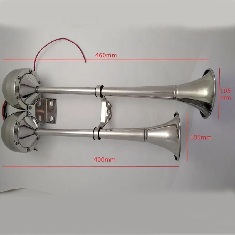 Klakson Listrik Stainless Steel 12V Dua Terompet