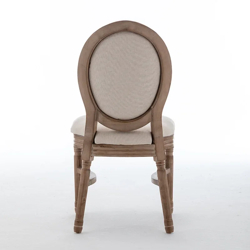 Solid wood retro home restaurant dining chair Louis backrest stool Nordic American simple country stacked chair