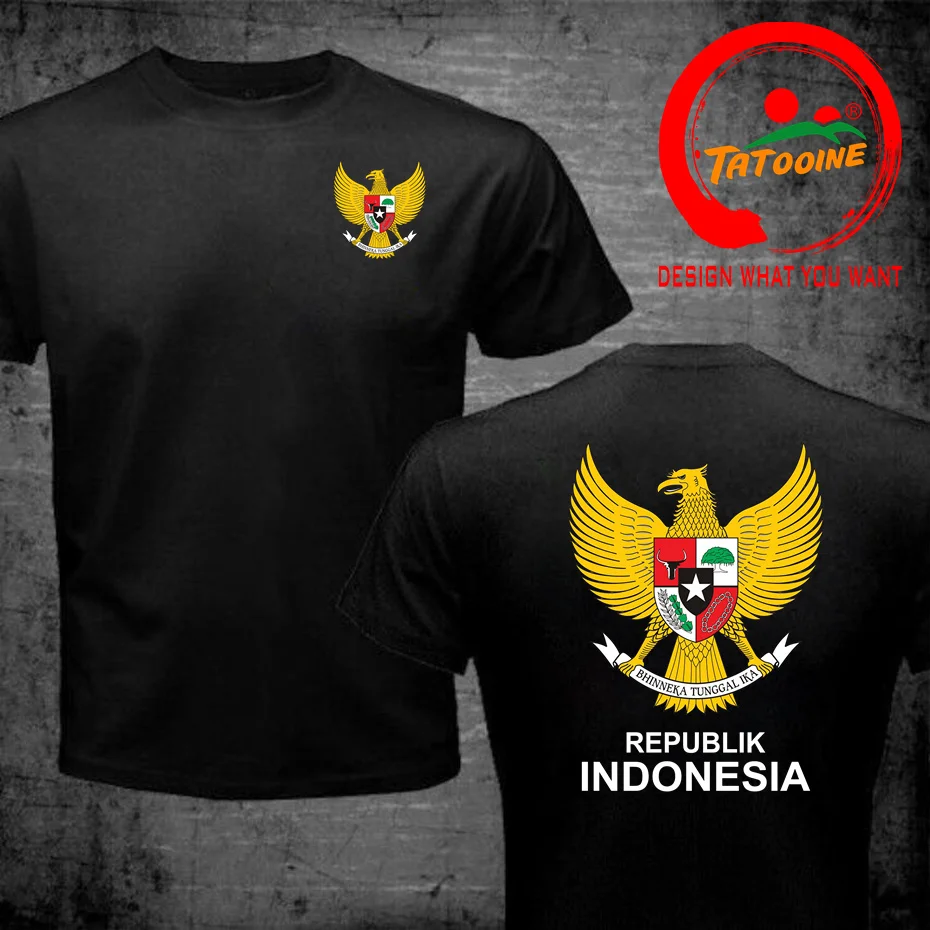 Indonezyjska indonezyjska koszulka herb męska koszulka męska drużyna narodowa koszulka na spotkanie z fanami Streetwear Fitness casualowa koszulka