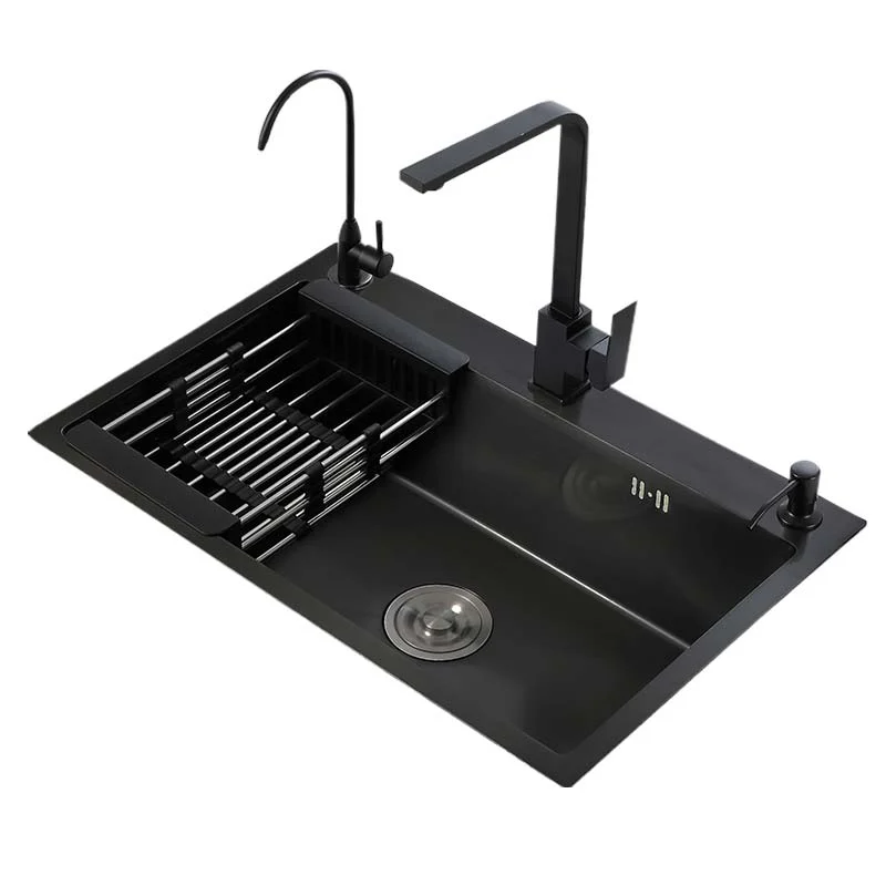 Latest Black Bowl Kitchen Sink Stainless Steel Luxury Nano Stepped Deep Under Mount Sink