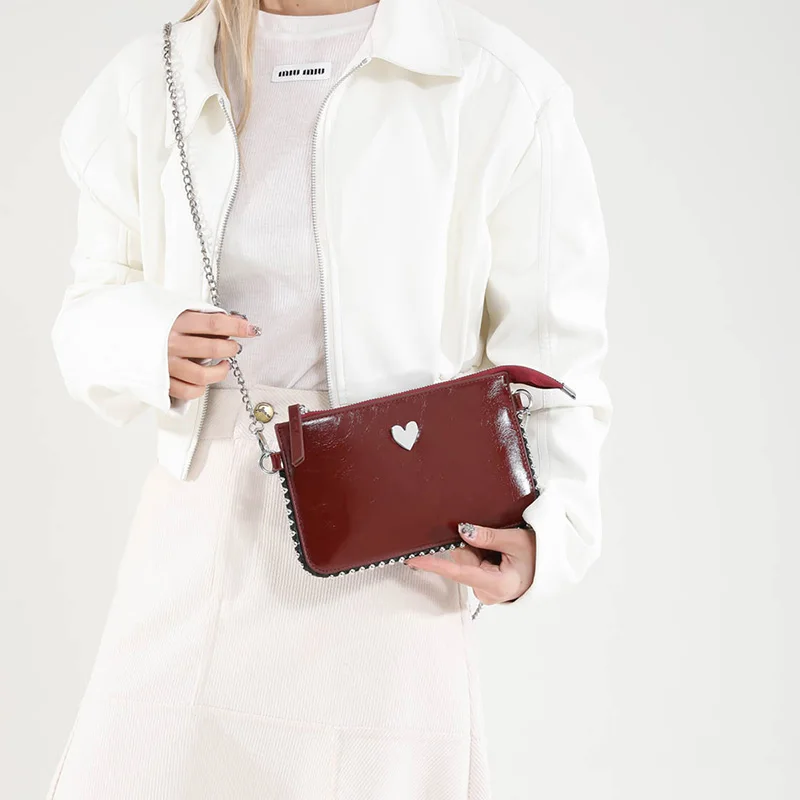 Einfarbige Umhängetaschen für Damen, modische Ketten-Handytaschen, modische Schulter-Messenger-Tasche, Sac A Main für Frauen – Detail 2