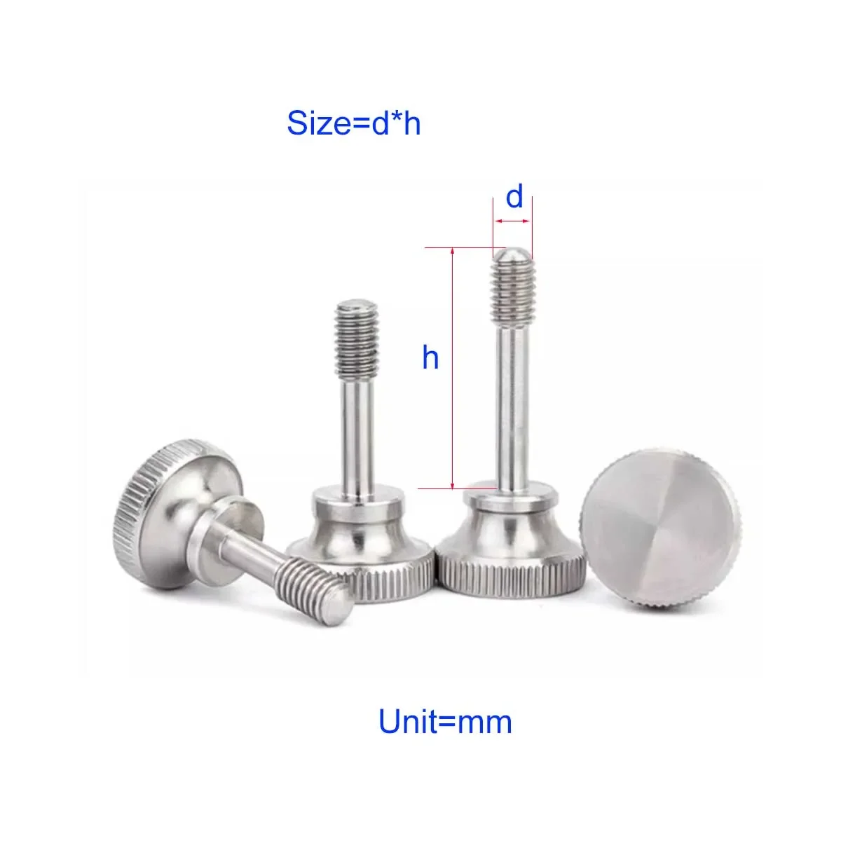 

304 Stainless Steel High Head Loose Screw With Knurled Gb834 Hand Twisted Step Bolt M3M4M5M6M8