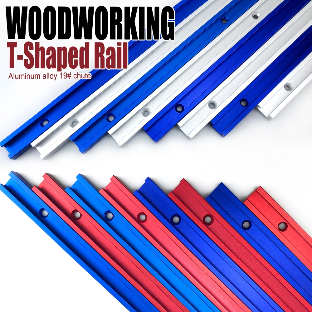 300-600mm T Track Chute 19 Type T-slot Miter Track Woodworking Tool Aluminium Alloy Guide Rail for Table Saw Workbench DIY Tool