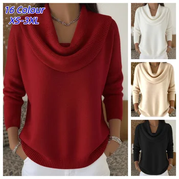 Sequins Women's Knitted Sweater Oversize Chic Vintage Pullover Soft Winter Warm Vintage Sweaters for 2026 Tops Women's Clothing