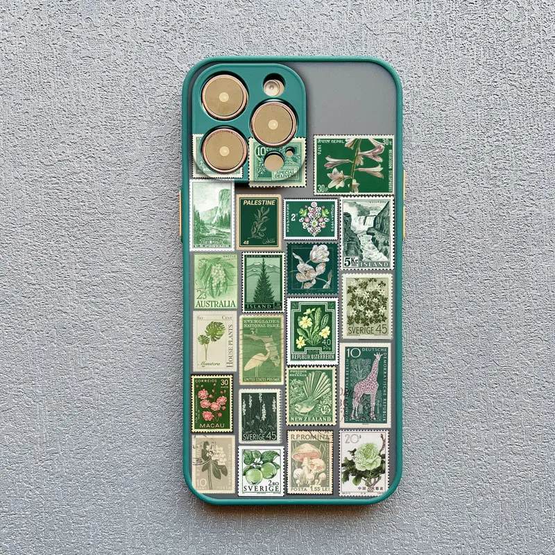 ختم الكولاج نمط التغطية الكاملة جراب هاتف آيفون 16 15 14 برو ماكس زائد 13 Mini 12 11 Pro Max XR XS X 7 8 SE2 الغطاء الخلفي #2