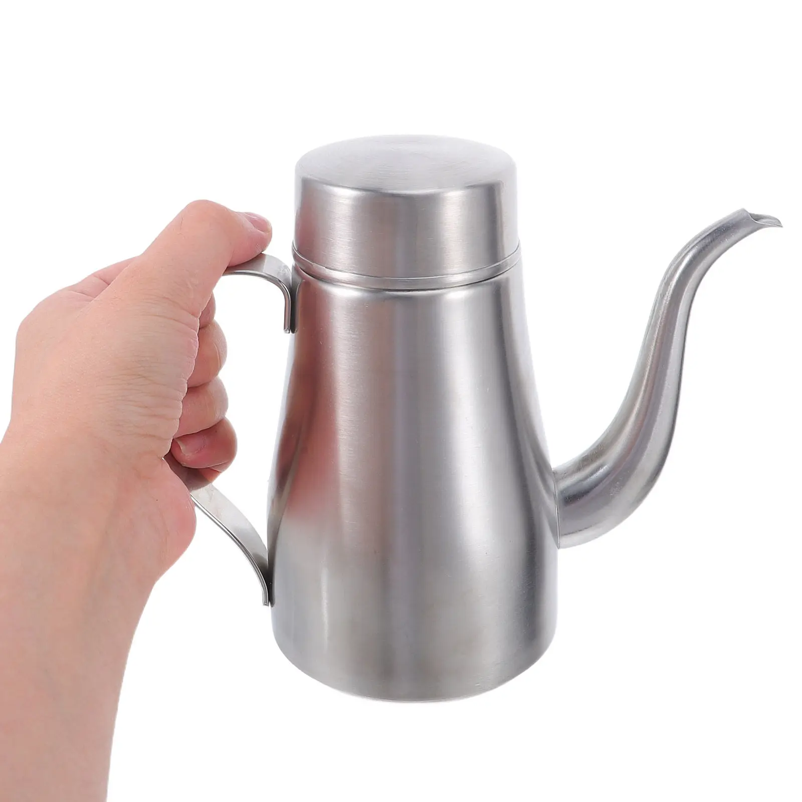 

1Set Stainless Steel Leakproof Oil Dispenser Long Spout Olive Oil Container 500Ml Mesh Filter Drip-Free Pouring Can Kitchen