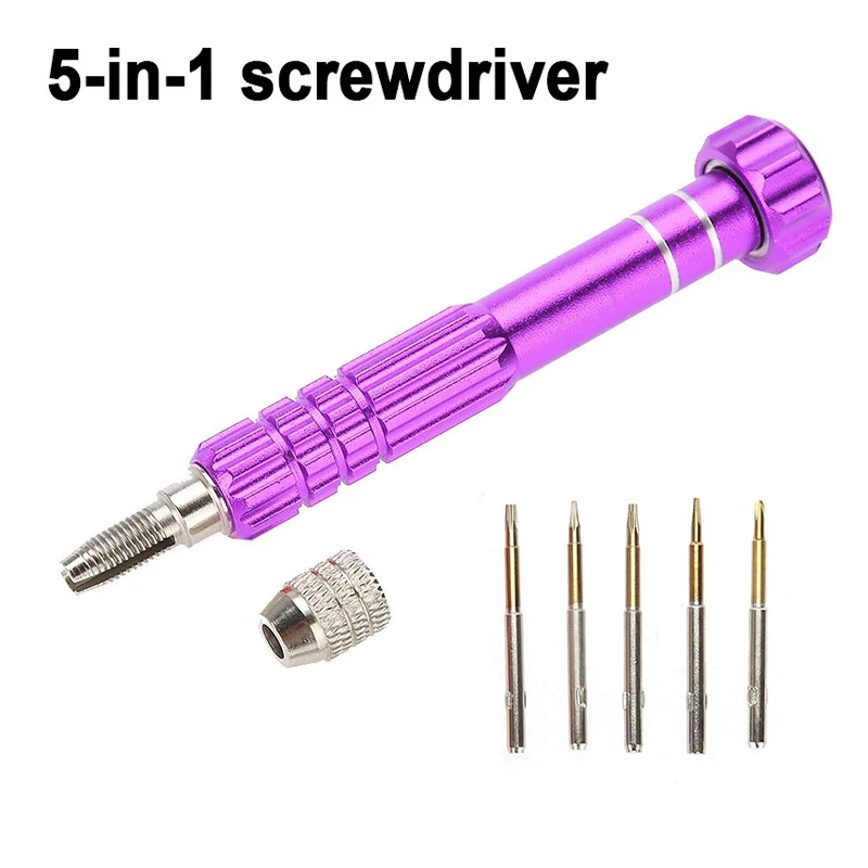 5 in 1 Aluminum Repair Tools Kit Alloy Mobile Phone Open Mini Screwdriver Tools Mini Screwdriver Screw driver for iPhone Samsung