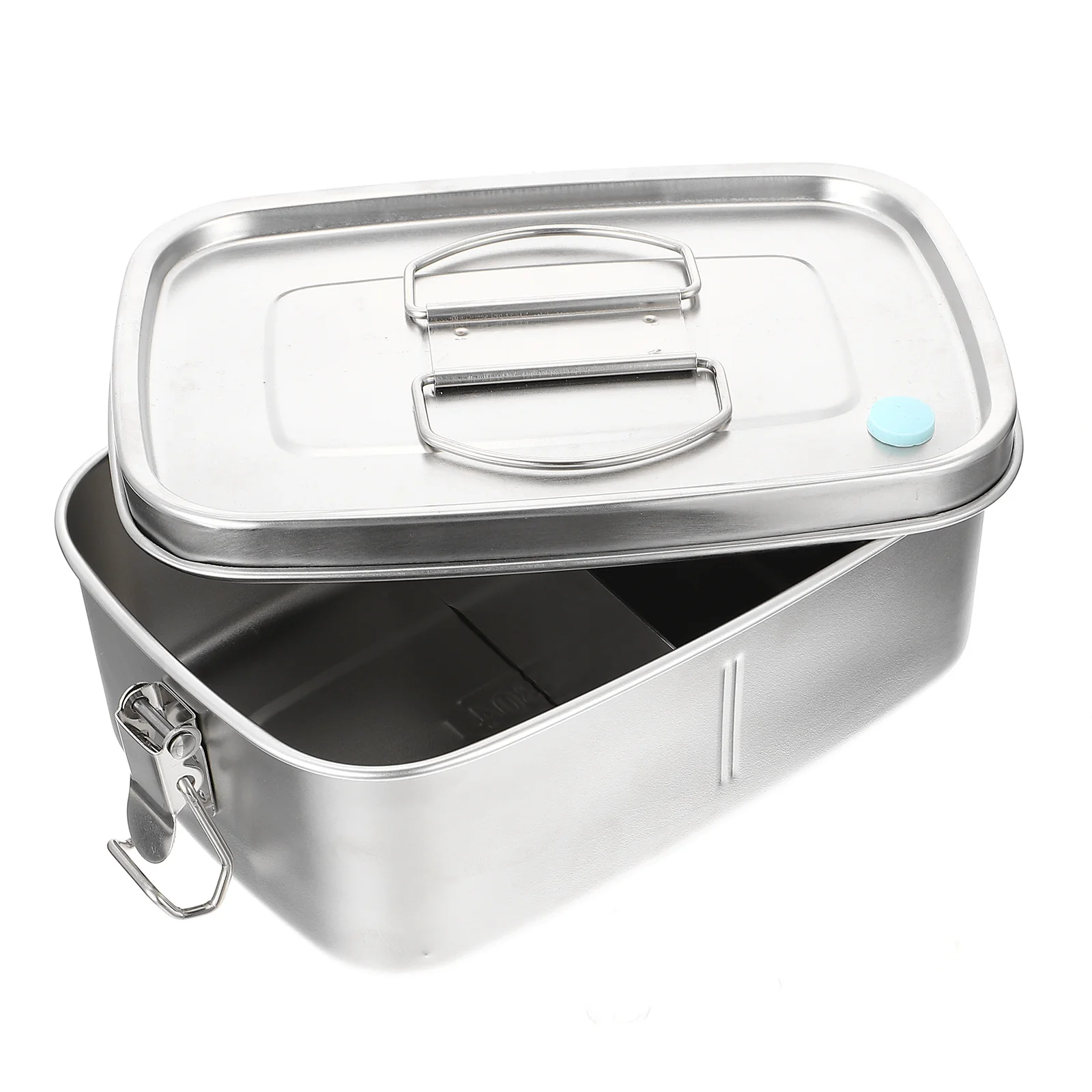 

Stainless Steel Lunch Box Bento Box Silver Multi-Grid Food Container Sealing Ring Thermal Insulation Portable Microwave Heating