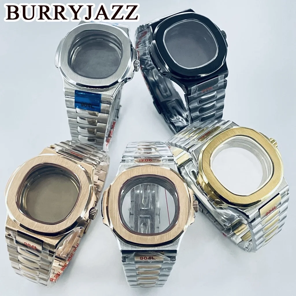 BURRYJAZZ 42mm Parrot Case NH35 NH36 NH34 NH38 NH70 NH72 ETA2824 PT5000 Miyota8215 Watch Case Sapphire Crystal Waterproof