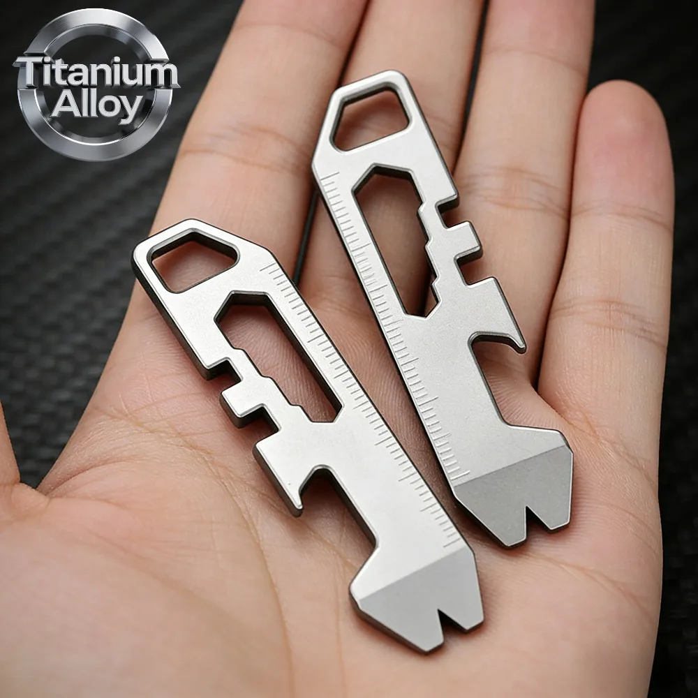 2026 Titanium Alloy Mini Wrench Bottle Opener Multi-functional Portable Camping Outdoor Tool EDC
