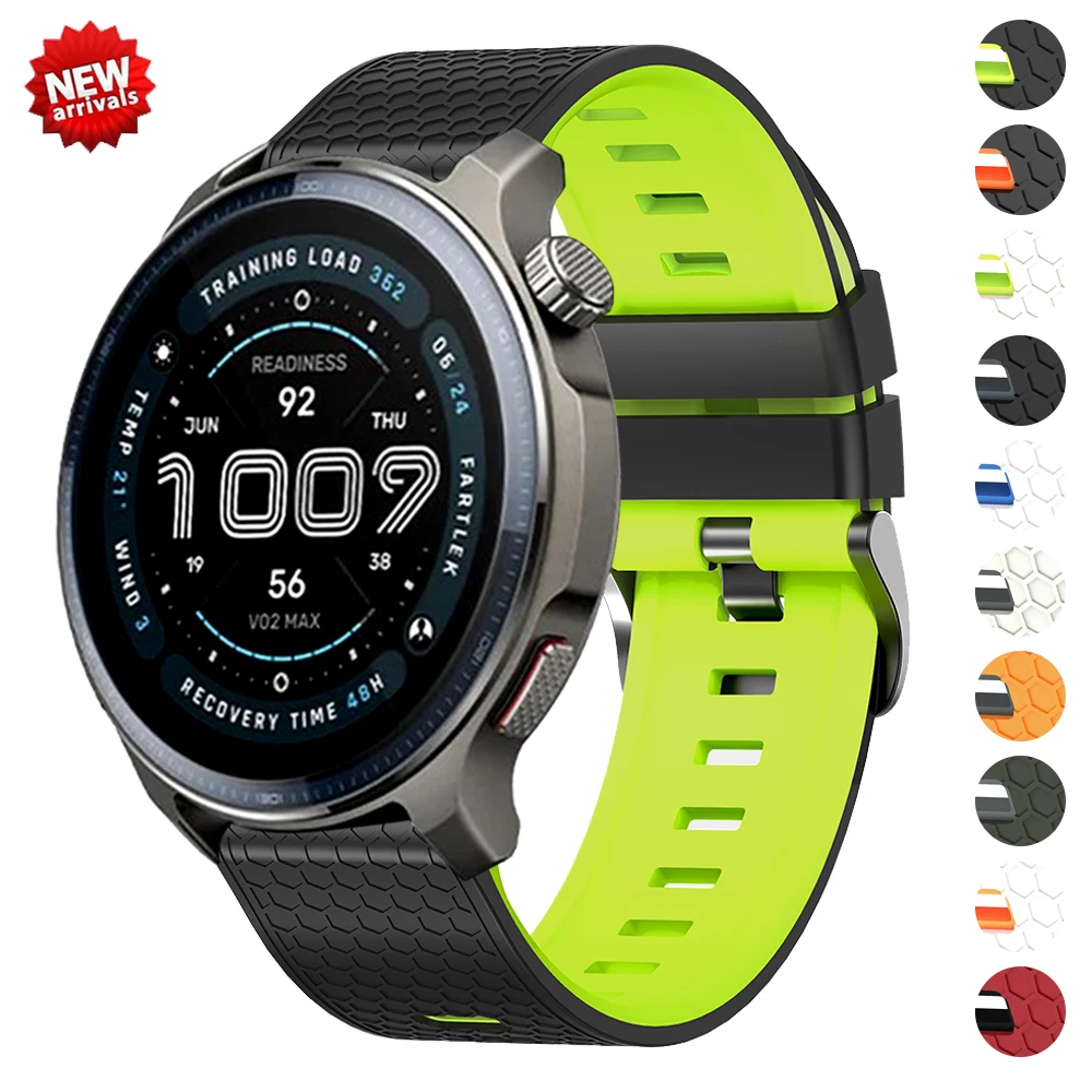 22mm Silicone Sports Strap For AMAZFIT BALANCE 2 BIP 6 5 GTR 2e 2 3 4 Cheetah Pro Soft Bracelet For Garmin Venu 4 45mm Watchband