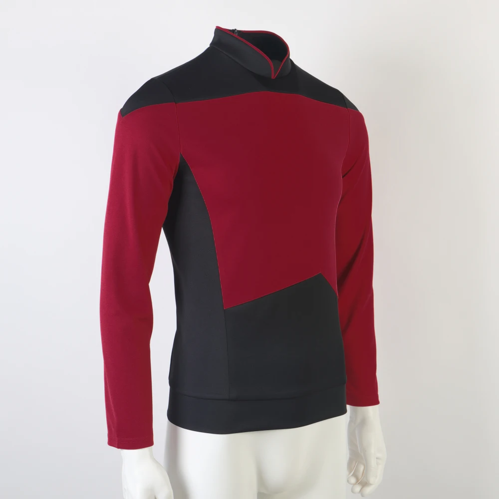 Star TNG The Next Generation Treks Camicia rossa Uniforme Costume Cosplay per uomo Cappotto Halloween Party Prop