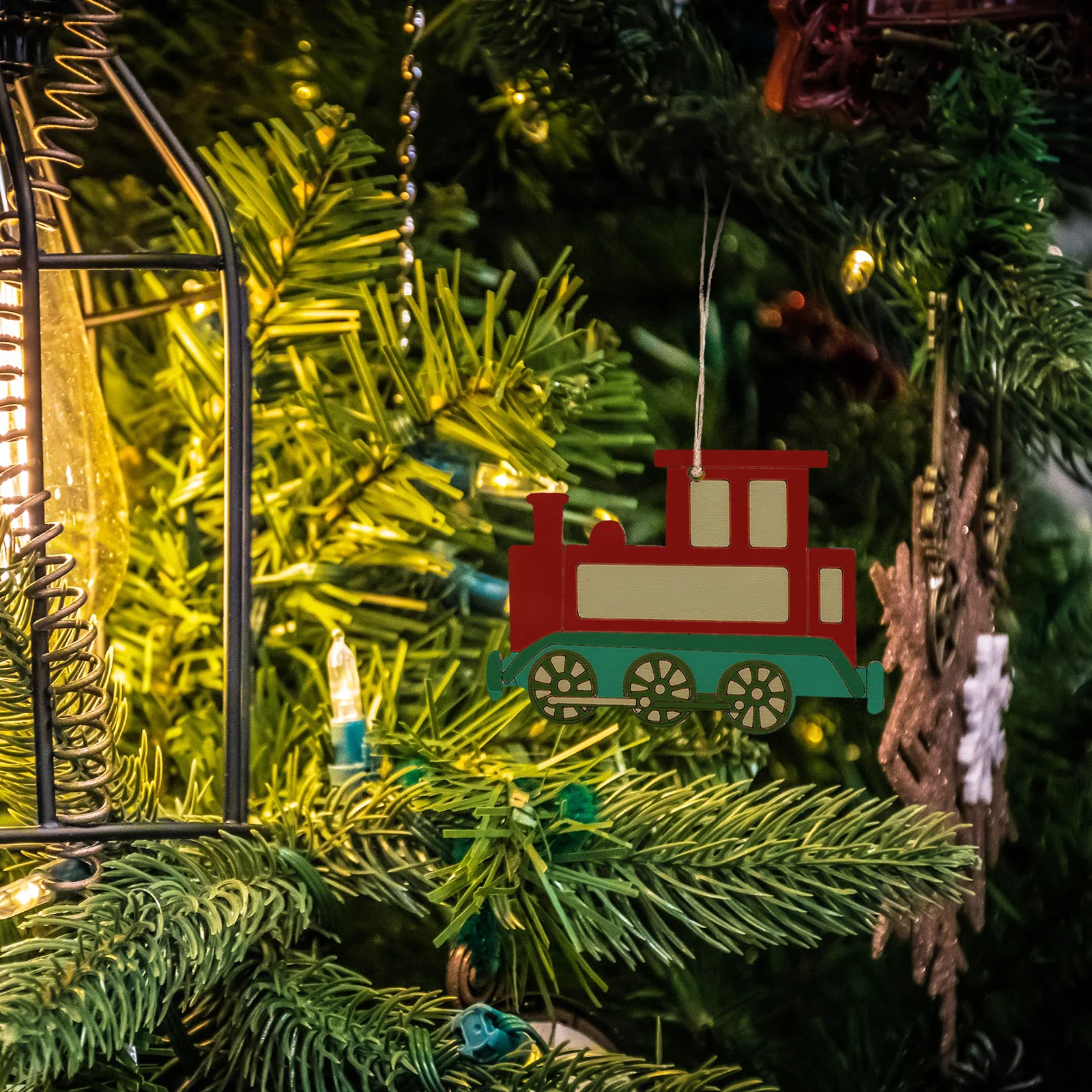 

20pcs Wooden Train Ornament Diy Christmas Decor Unfinished Locomotive Cutouts Rustic Holiday Hanging Pendant Farmhouse Party