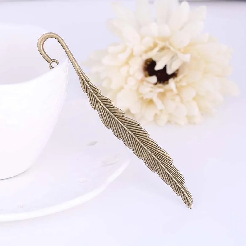New Creative Feather Vintage Style Student Gift Bookmark, Metal Chinese Style Student Book mark
