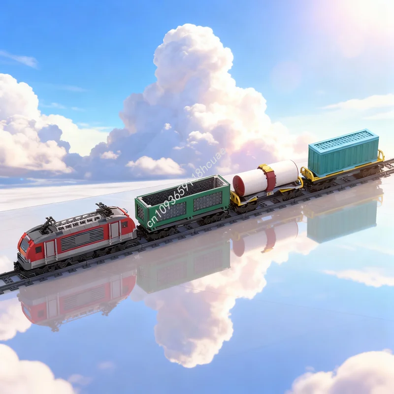 

297pcs MOC Cargo Train City Trains Model Building Blocks Toy Construction Assemble Christmas Gifts DIY Education Creative Idea