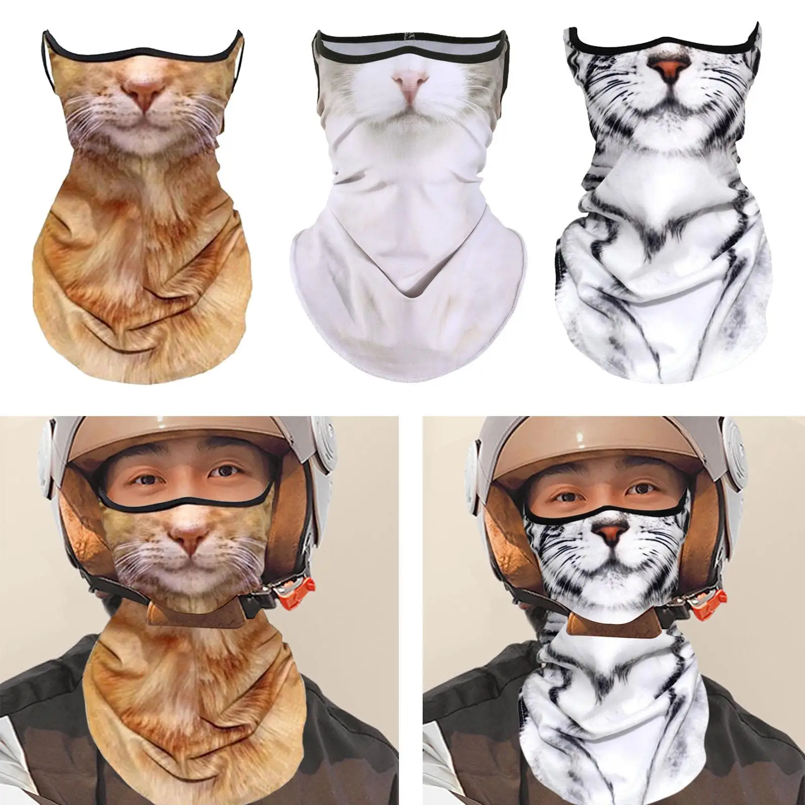 Face Mask Cat Design for Men Women Neck Gaiter Bandanas for Shopping Trips Sports Golfing Cycling Beach Visits Mountain Climbing