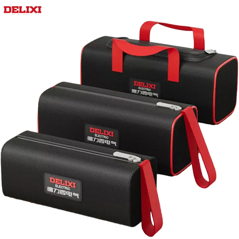 DELIXI-حقيبة أدوات كهربائية محمولة ، قماش أكسفورد ، حقيبة تخزين ، كهربائي محترف وحقيبة إصلاح نجار ، تخزين منزلي