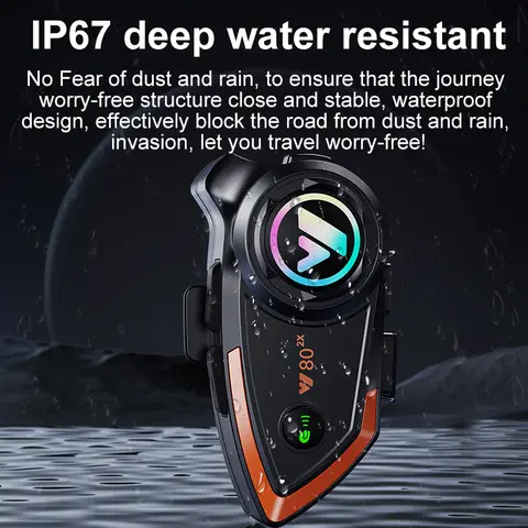 Y80 2X Motorcykelhjälm Intercom Bluetooth Headset V5.3 Handsfree-samtal Trådlös Brusreducering Vattentät 1000M Intercom 8 best sales y80 - №4