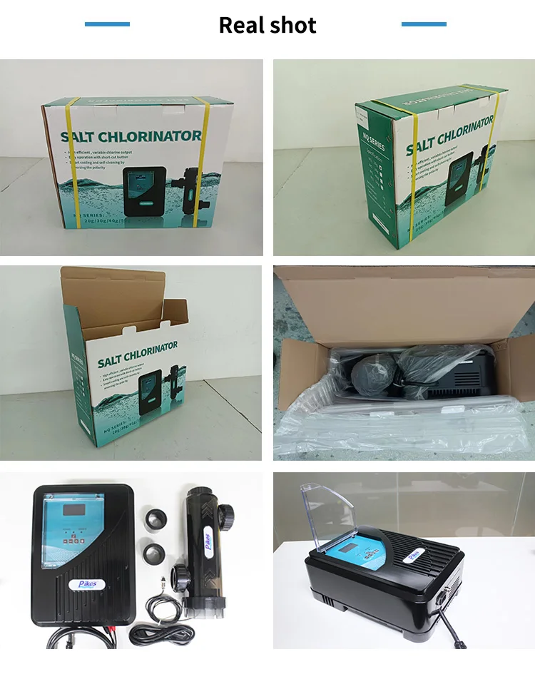 사용자 정의 로고 인쇄 자동 소금 염소 처리기 생성기 펌프 수영장 유지 관리를위한 필수 플라스틱 풀 도구